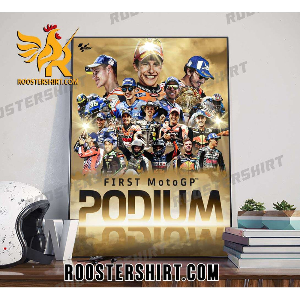 First MotoGP Podium 2023 Poster Canvas - Roostershirt.jpg