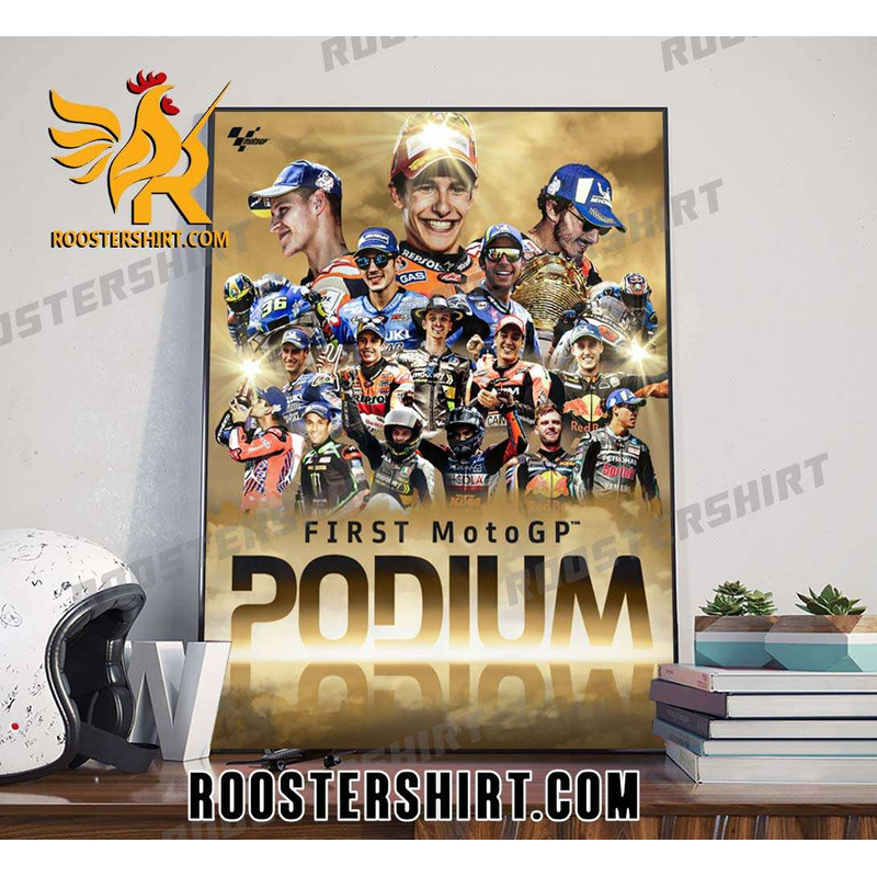 First MotoGP Podium 2023 Poster Canvas - Roostershirt.jpg