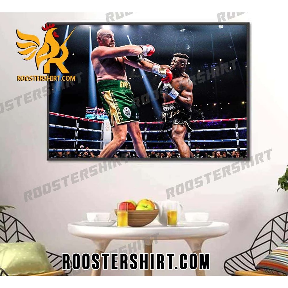 Francis Ngannou Drops Tyson Fury but was Loses Poster Canvas - Roostershirt.jpg