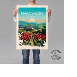 napa valley print, california print, napa valley travel print, napa valley poster, vineyard print, wedding gift, birthda