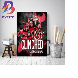 new jersey devils are bound for the stanley cup playoffs 2023 decor poster canvas