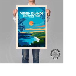 virgin islands national park travel print by studio inception | national park print | travel poster