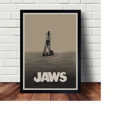 jaws movie poster canvas art wall home decor (no frame)