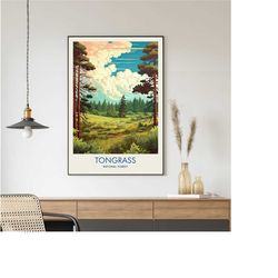 tongrass travel poster, tongrass print, alaska poster, doylestown painting, cityscape painting, travel posters, travel g