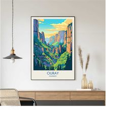 ouray travel poster, ouray print, colorado poster, doylestown painting, cityscape painting, travel posters, travel gift,