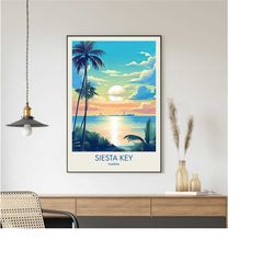 siesta key travel poster, siesta key print, florida poster, wall decor, minimal travel print, minimal city poster, trave
