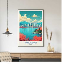 vancouver travel poster, vancouver print, canada poster, doylestown painting, cityscape painting, travel posters, travel