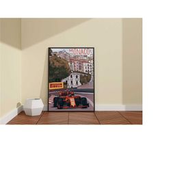 monaco travel print wall decor / monaco circuit poster / executive office decor / formula 1 racing poster / wall decor g