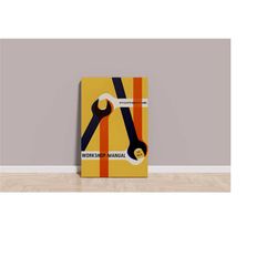 wrench print wall art / garage wall decor / workshop wall decor / high quality canvas poster / mechanic gift / yellow wa