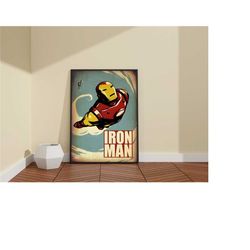 iron man poster / marvel iron man wall art decor / avengers superhero print / kids decor gift / man cave gift / wall art