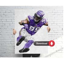 danielle hunter minnesota poster, digital download, football print, sports wall art, man cave, printable