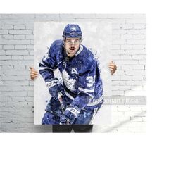 auston matthews toronto poster, canvas wrap, hockey framed print, sports wall art, man cave, gift, kids room decor