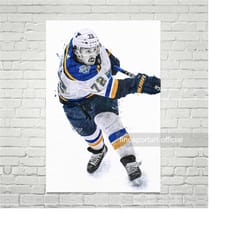 justin faulk st. louis poster, canvas, hockey print, sports wall art, kids room decor, man cave, gift
