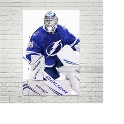 andrei vasilevskiy tampa poster, canvas, hockey print, sports wall art, kids room decor, man cave, gift