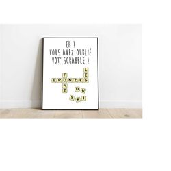 tanned people are skiing - the scrabble - poster - poster - print