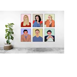 set of 6 friends posters - poster - poster - print