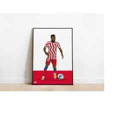 thomas lemar atletico madrid football poster print a3 / a4 / a5 wall art, office, bedroom