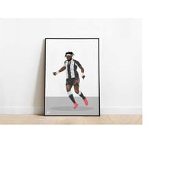 allan saint-maximin newcastle united football poster print a3 / a4 / a5 wall art, office, bedroom