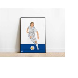 luka modric real madrid football poster print a3 / a4 / a5 wall art, office, bedroom