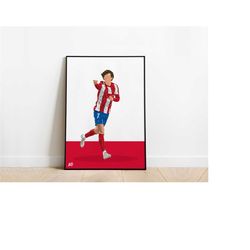 joao felix atletico madrid football poster print a3 / a4 / a5 wall art, office, bedroom