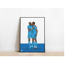 joelinton and joe willock newcastle united football poster print a3 / a4 / a5 wall art, office, bedroom