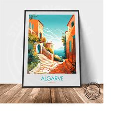 algarve print, portugal print, wall art, portugal travel print poster gift algarve travel print wall hanging home dcor