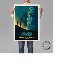carlsbad caverns national park poster print | national park print | travel poster | studio inception