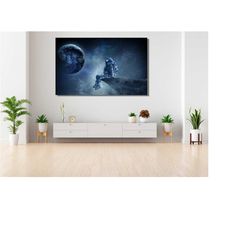 astronaut canvas wall art, astronaut poster, astronaut print, extra large wall art, wall decor, space print wall art, sp