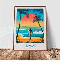 hawaii usa print - travel poster