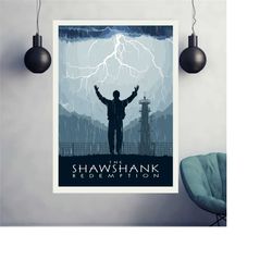 the shawshank redemption poster, movie poster, minimalist, film poster, movies print, movies gift, popular movie poster,