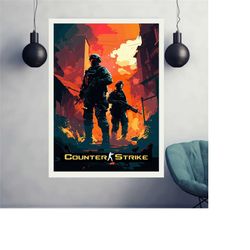 counter strike poster, gaming room poster, minimalist, gaming poster, gaming print poster, game gift, video games poster
