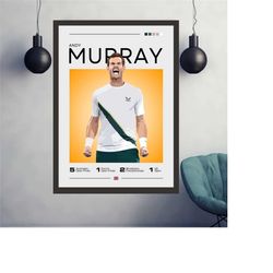 andy murray poster, tennis fans, tennis poster, grand slam winner, sports poster, gift for him, andy murray print, andy