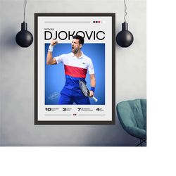 novak djokovic poster, the joker nole, tennis fans, tennis poster, grand slam winner, sports poster, gift for him, novak