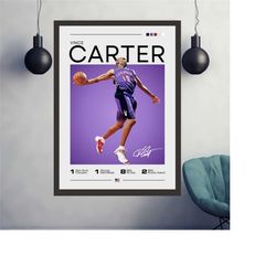 vince carter poster, toronto raptors, nba fans, nba poster, basketball poster, sports poster, gift for him, vince carter