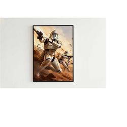 clone troopers battlefield painting - star wars digital print | instant download | star wars wall art | clone trooper pa