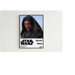 star wars darth maul movie poster print | star wars wall art | darth maul poster, star wars room decor, darth maul paint