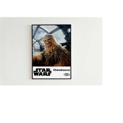 minimal chewbacca poster artwork - star wars chewbacca digital art print, star wars minimal wall art, chewbacca movie po