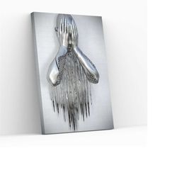 Abstract Silver Sad  Image Canvas Wall Art Fine Art Photography Artwork for Walls Aesthetic Home Decor Art and Collectib