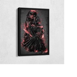 darth vader poster neon splash star wars framed canvas wall art print home decor man cave gift
