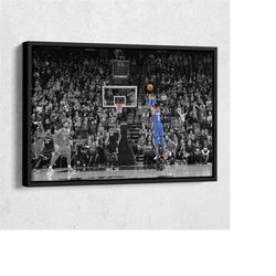 russell westbrook buzzer beater thunder vs. kings canvas wall art home decor framed poster print