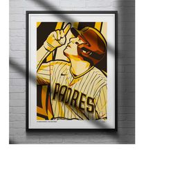 manny machado poster san diego padres baseball illustrated art print