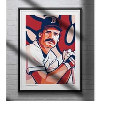 wade boggs poster boston red sox baseball illustrated art print