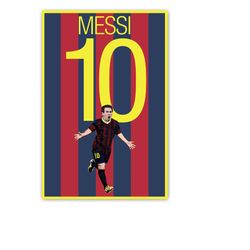 lionel messi poster - barcelona soccer print - soccer art - unframed football print - soccer decoration - lionel messi