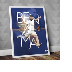 karim benzema - real madrid cf / karim benzema print / karim benzema poster / real madrid poster / karim benzema madrid
