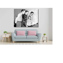 the beatles ready to hang canvas,elvis presley, carl perkins, jerry lee lewis,elvis painting,the million dollar quartet,
