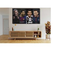 lionel messi ronaldo neymar painting ready to hang canvas,ronaldo poster,messi poster,neymar poster,cristiano ronaldo po