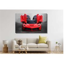 red ferrari chess ready to hang canvas,ferrari wall art,ferrari poster,red ferrari painting,supercar print, gift for him