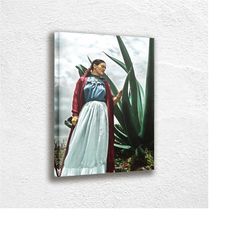 frida kahlo self portrait nature hanging canvas, wall art decoration canvas printed canvas, home decor poster