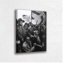 frida kahlo hanging poster, canvas wall art decoration, printed canvas, home decor, portrait poster, white black