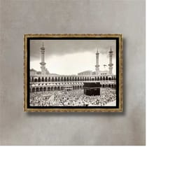 the kaaba, al-ka'bah, the cube, ka'bah photo print canvas, kaabah art printed poster, modern islamic art, wall art decor
